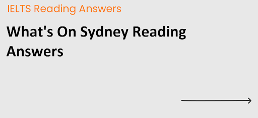 What's On Sydney Reading Answers